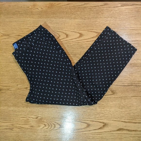 Old Navy Harper Mid Rise Pants Black Cropped Ankle White Pattern Women's Size 6 - Picture 1 of 6